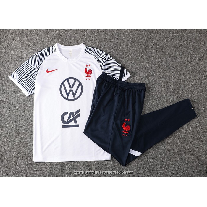 Tuta da Track Francia Manica Corta 2021 2022 Bianco